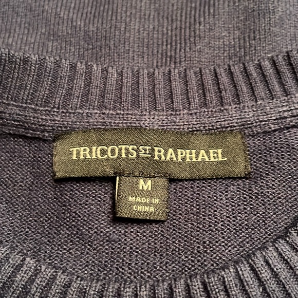 Tricots St. Raphael Men’s Sweater Blue Geometric Pullover Lightweight Size M - Picture 4 of 6